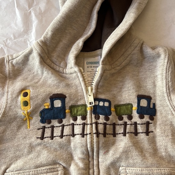 Cute Train Gymboree Infant Zip-Up Hoodie - Picture 2 of 5
